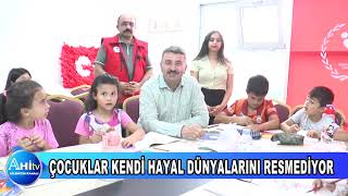 CACABEY GENÇLİK MERKEZİNDE ÇOCUKLAR KENDİ HAYAL DÜNYALARINI RESMEDİYOR