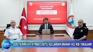 KIRŞEHİRDE 2026 YILININ İLK 6 AYINDA ÇEŞİTLİ SUÇLARDAN ARANAN 1422